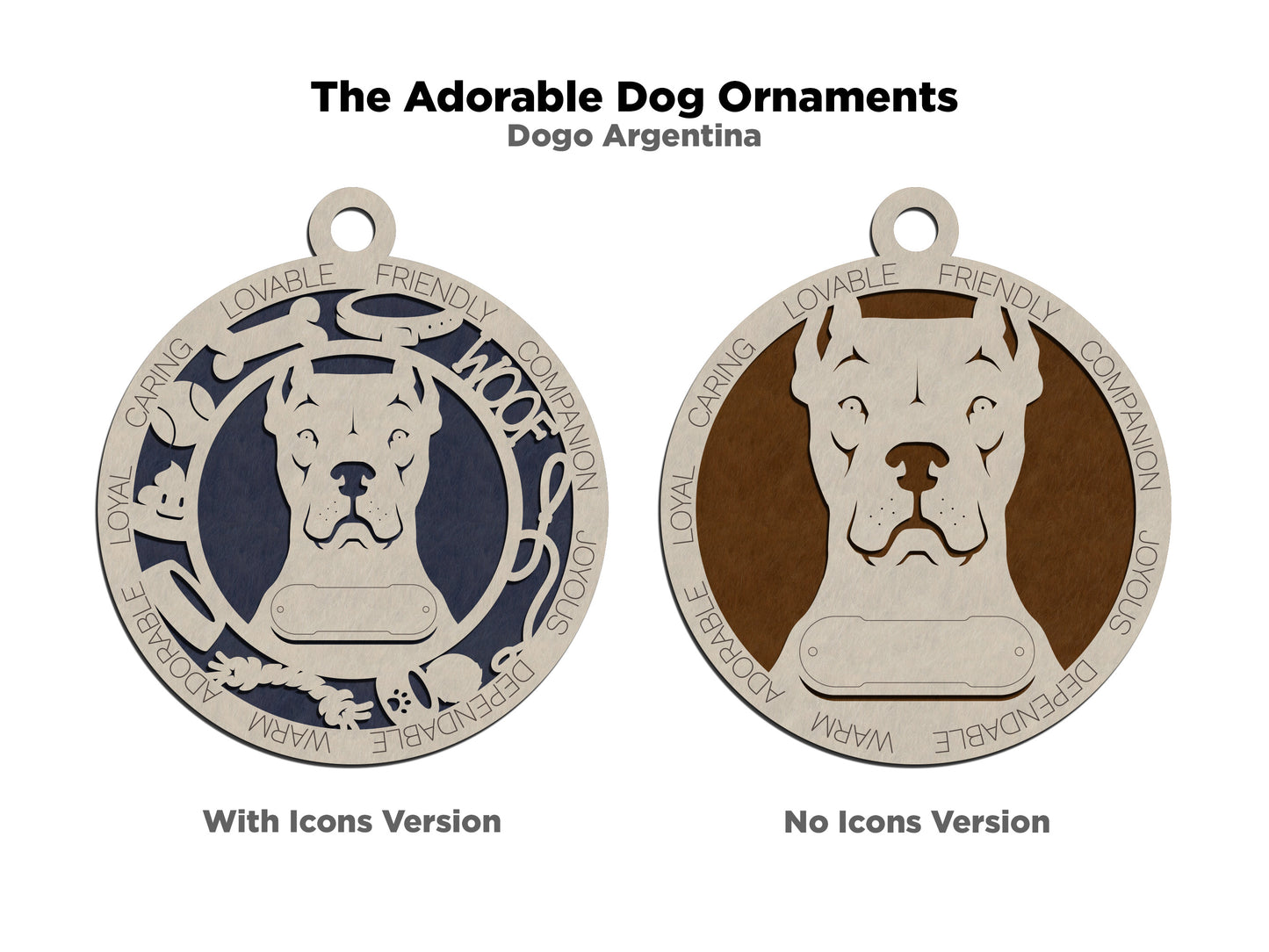 Adorable Dog Ornaments - Dogo Argentino