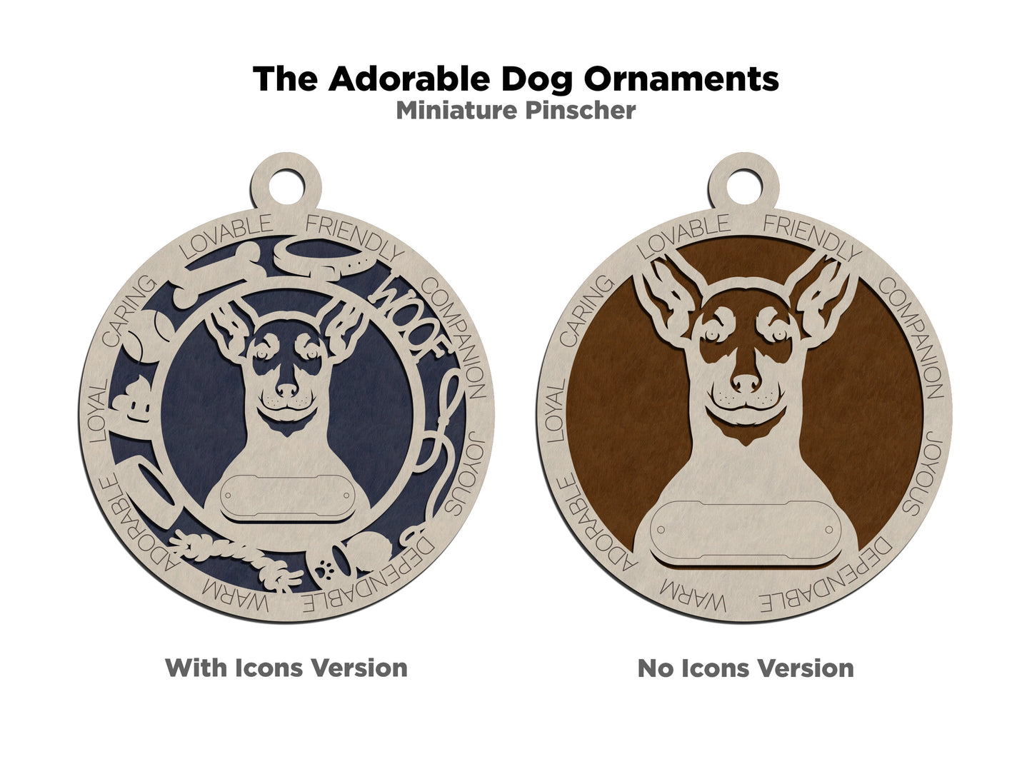Adorable Dog Ornaments - Miniature Pinscher