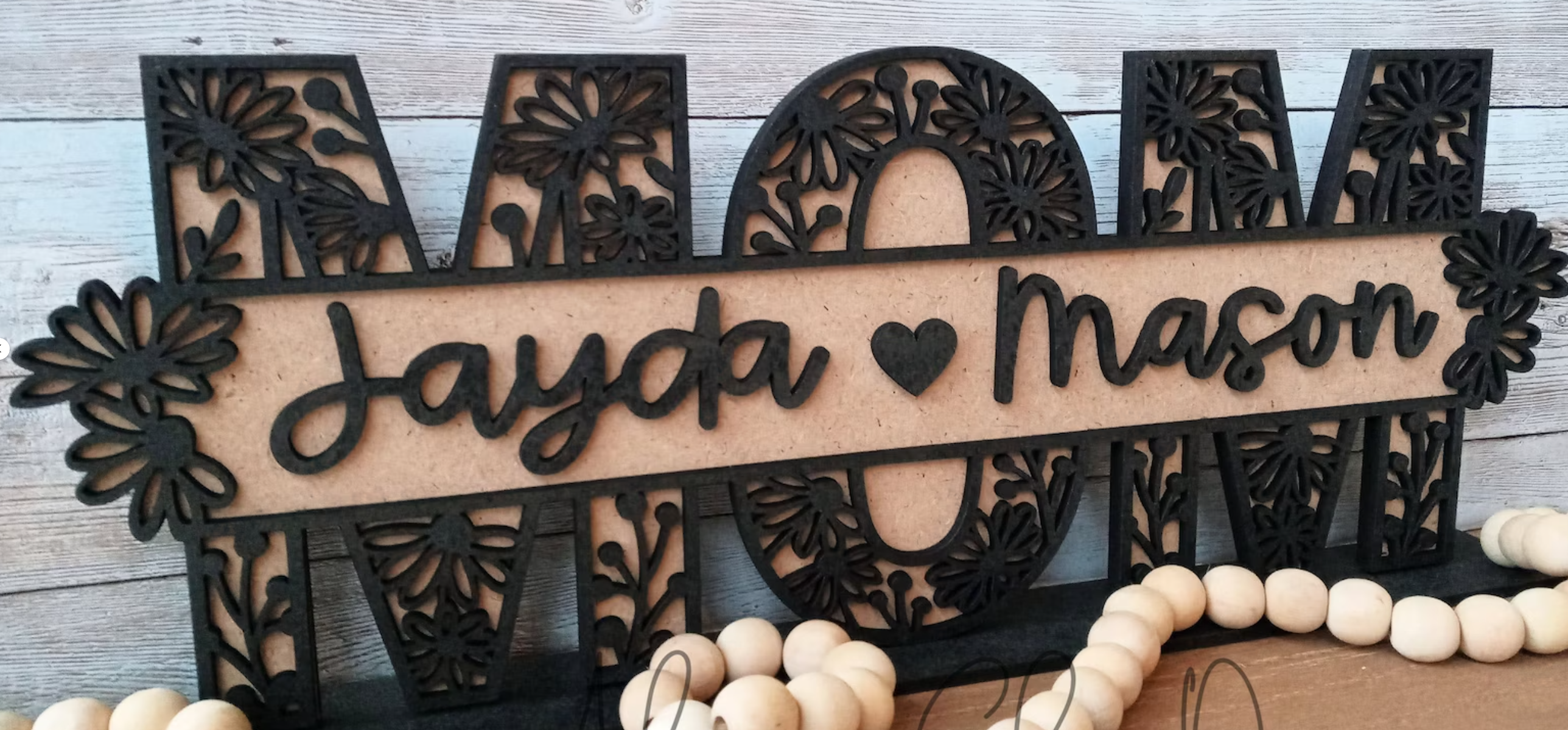 Fancy Mom Sign Mom Sign w Names – J & L Custom Woodworks
