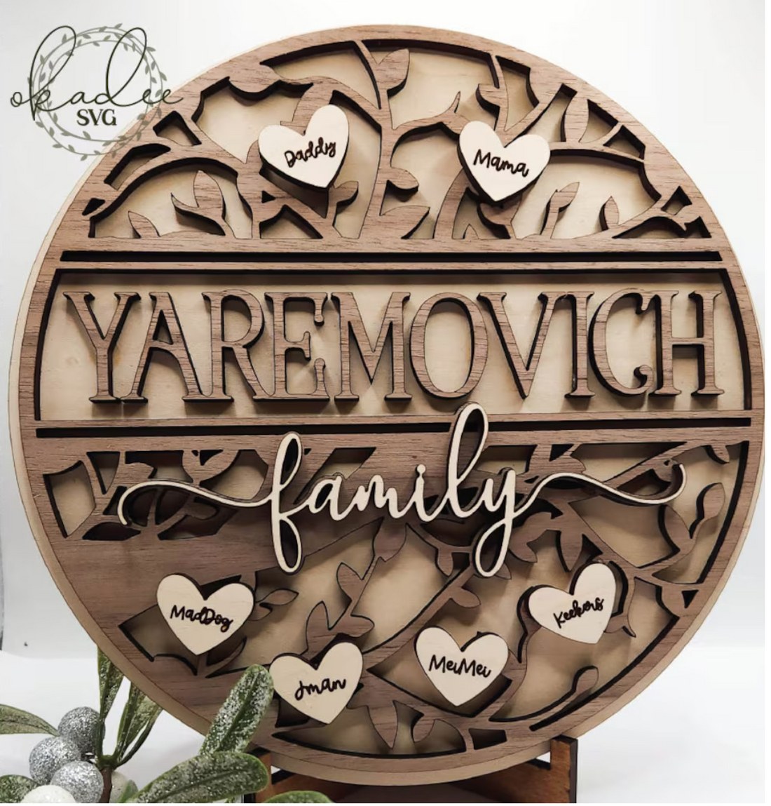 Tree Round Sign Family Tree Name Round Sign – J & L Custom Woodworks