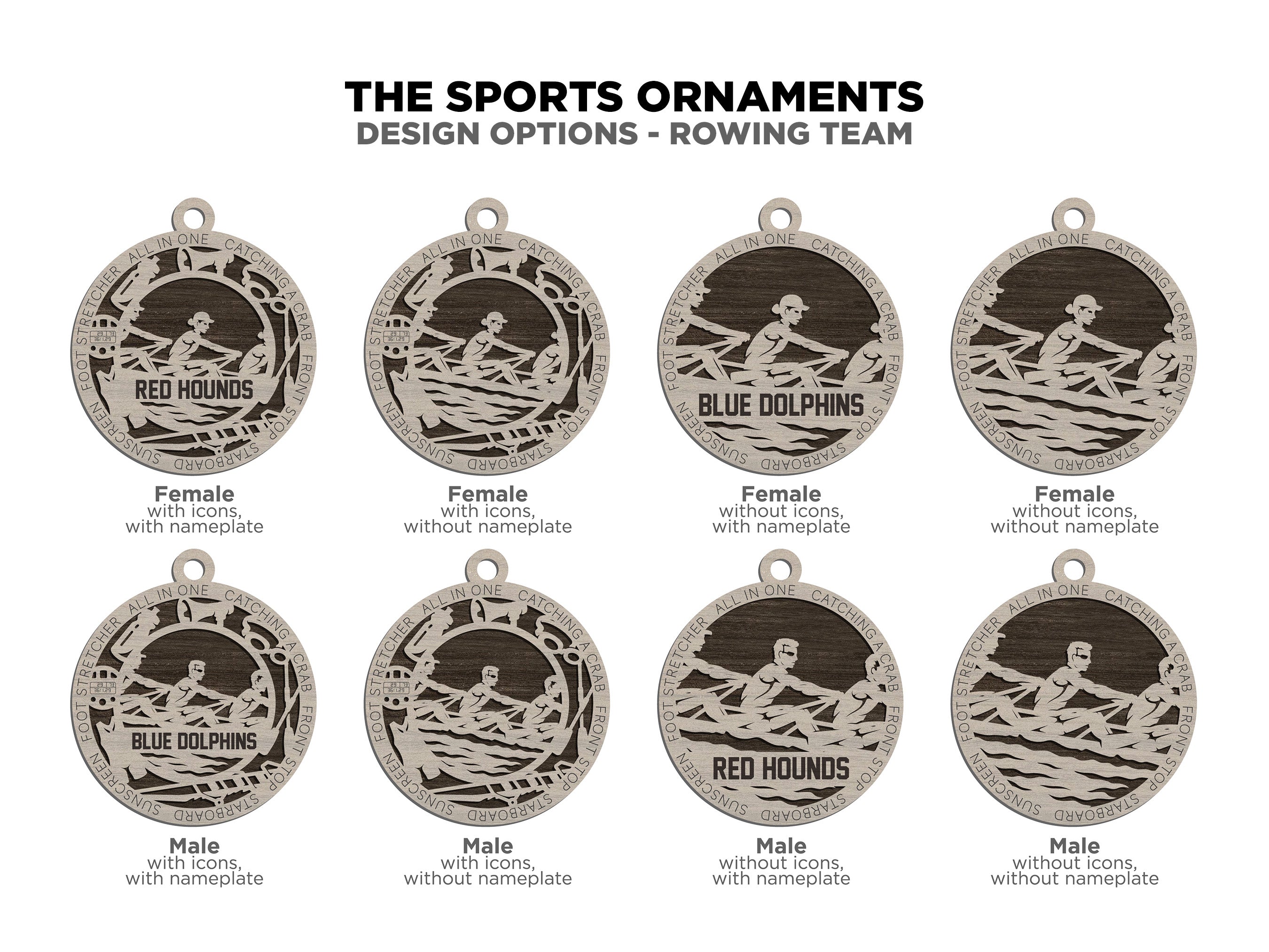 Rowing Team Ornament – J & L Custom Woodworks